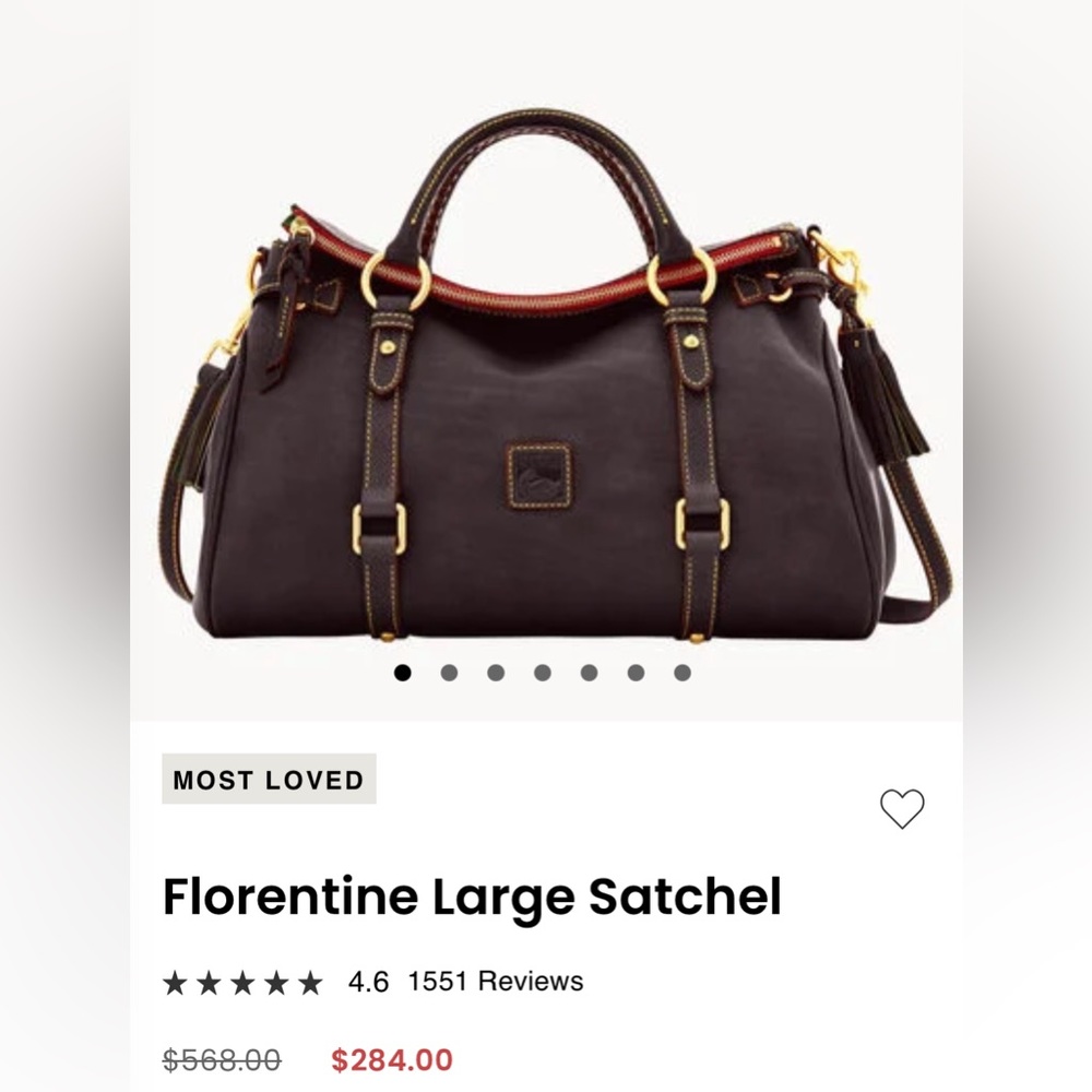 Authentic Dooney & Bourke Florentine Large satchel with duster bag